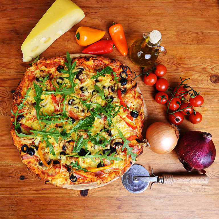baked pizza